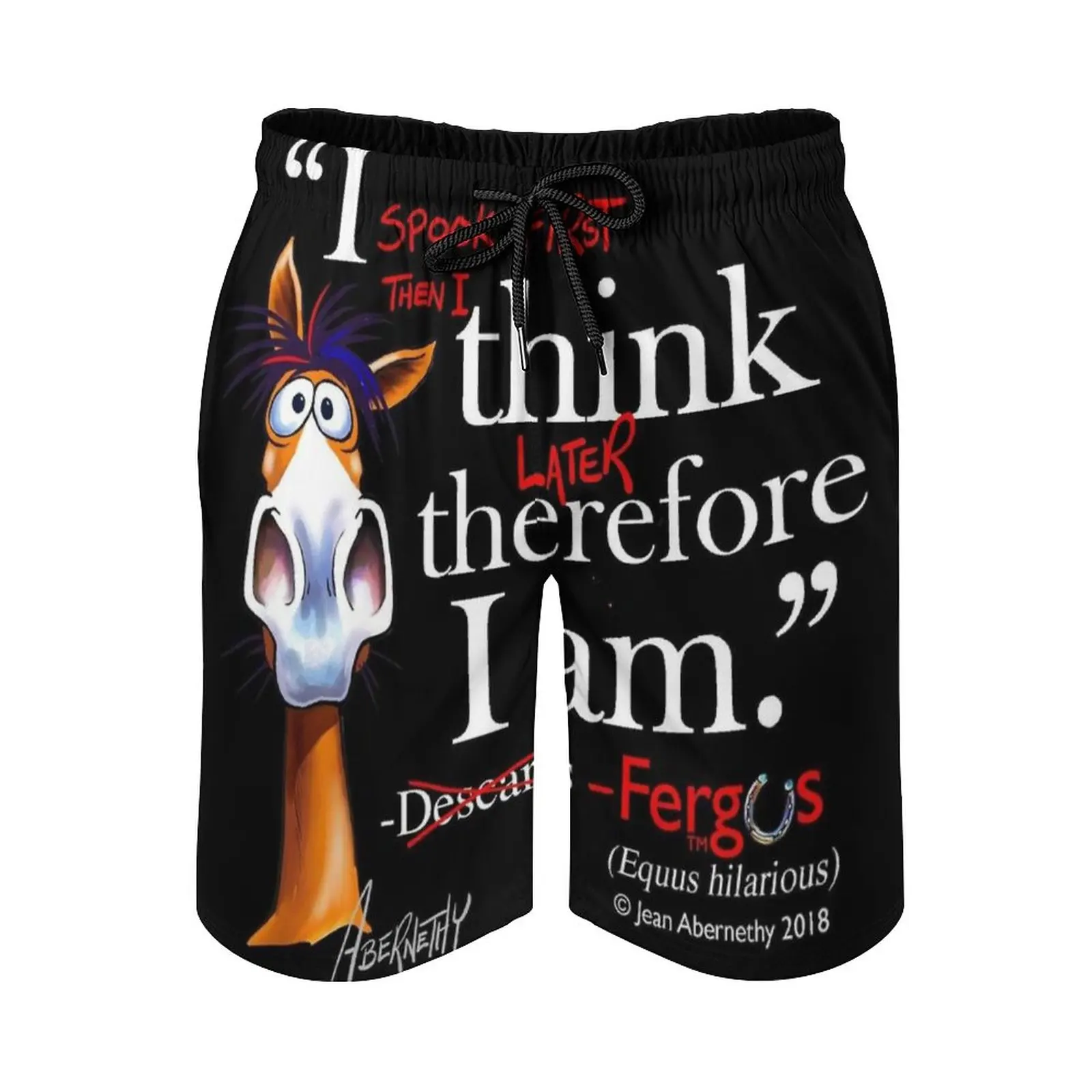 

Fergus : Descartes ( White ) Quick Dry Summer Mens Beach Board Shorts Briefs For Man Gym Pants Shorts Fergus Fergus Horse