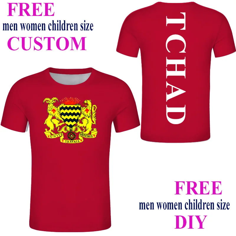 Мужская футболка с надписью Чад модная Джерси национальной команды одежда для