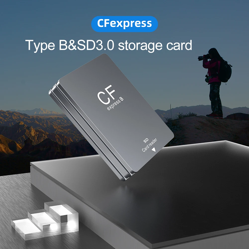 Фото Устройство для чтения карт памяти 2-в-1 CFexpress Type B и SD, адаптер USB 3.2 10 Гбит/с с двумя слотами, поддержка Android/Windows/OS для SLR-камер №3