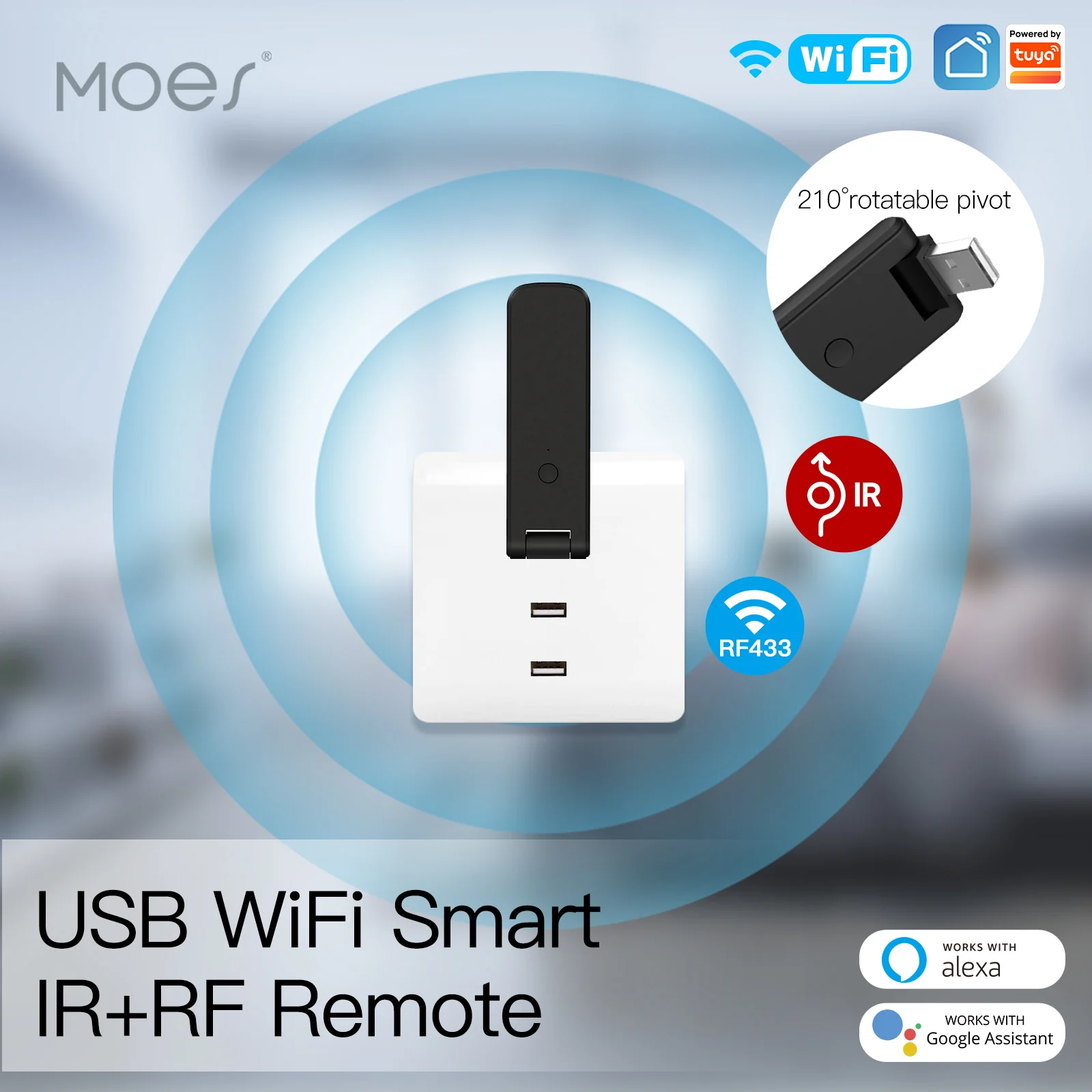 

Пульт дистанционного управления MOES Tuya с инфракрасным Wi-Fi, беспроводной USB-контроллер с функцией поворота и RF для ТВ, выключатель вентилятора...