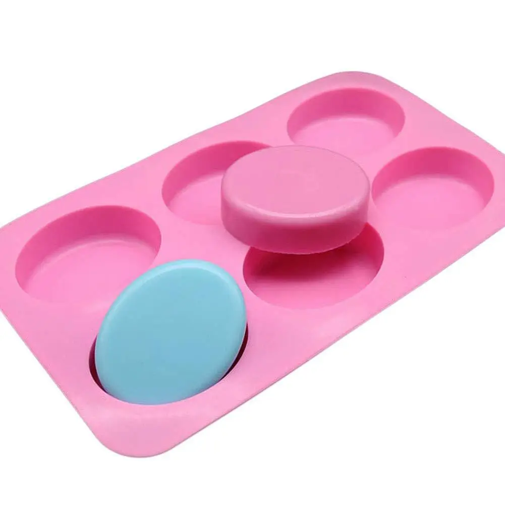

6-Hole DIY Baking Mold Large Ellipse Silicone Mold for Handmade Soap Cake Making