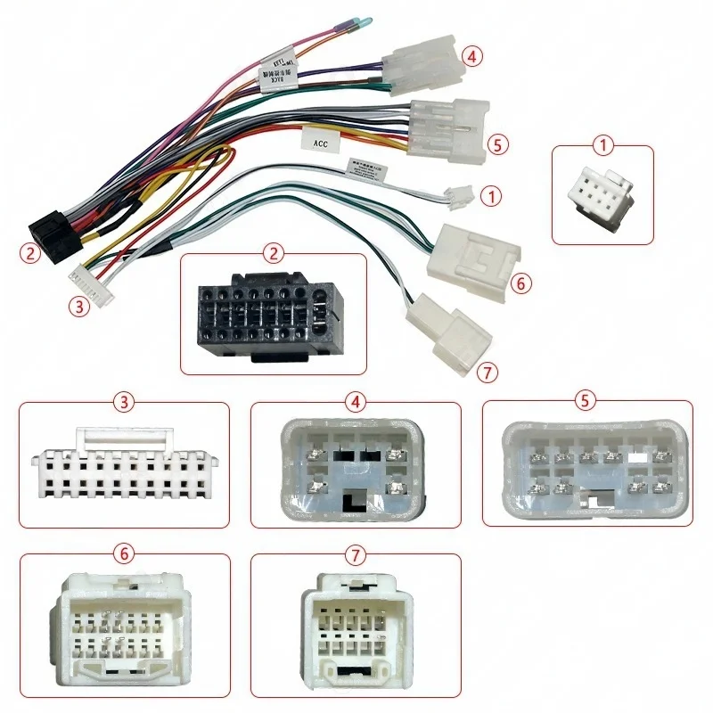 Жгут проводов декодер шины CAN аудиоразъем RCA 16-контактный кабельный адаптер ISO для