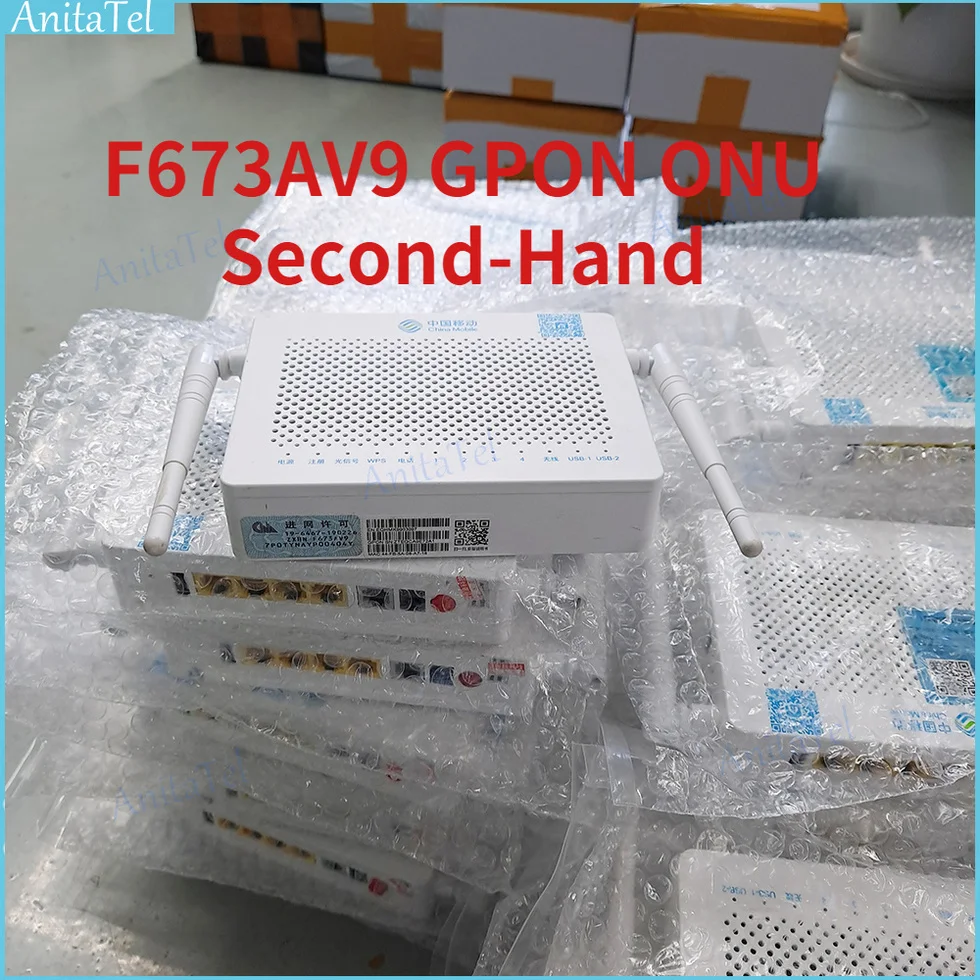 

4/5/6pcs F673AV9 GPON ONU Router 4GE+1TEL+2USB+AC 5G WIFI Dual Band F673AV9a Used ONT English Version Second Hand Without Power