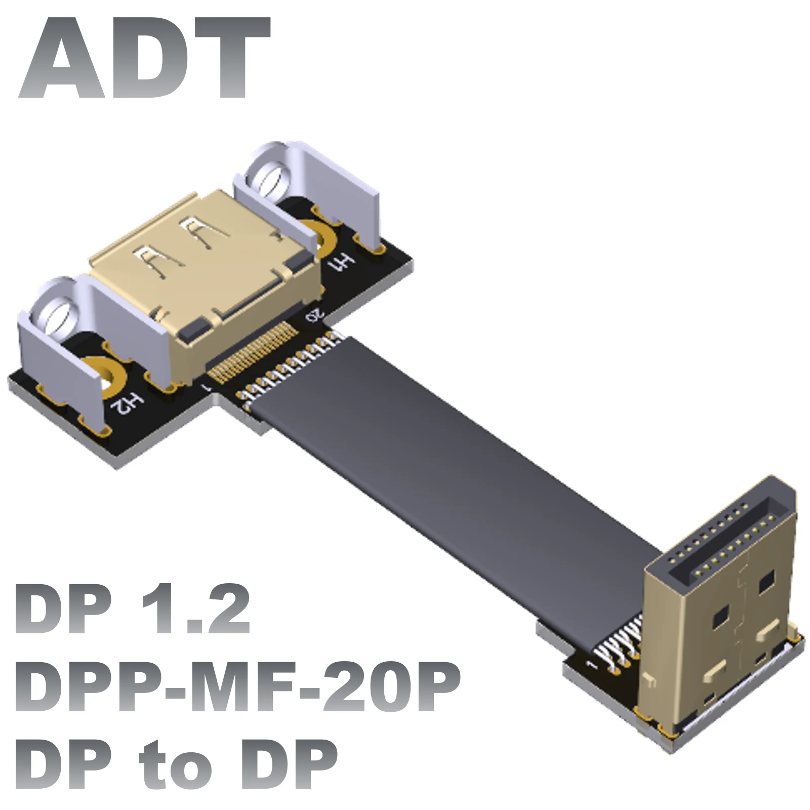 DP Male to female Female to female extension cable displayport DP1.2 Corner connected to a flat thin soft graphics card