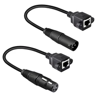 promotion 1 pair xlr 3pin to rj45 female adapter cablexlr male to rj45 network connector extension cable use cat5 ethernet