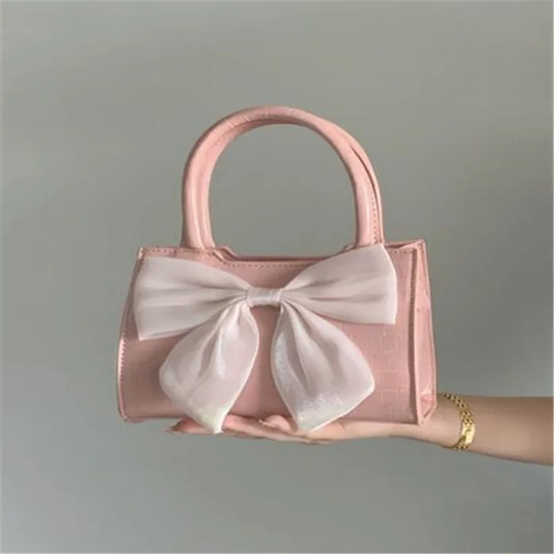 

Модный женский клатч, кошелек, сумочки, летние женские сумки с розовым бантом, милая маленькая квадратная сумка-мессенджер на плечо для девушек