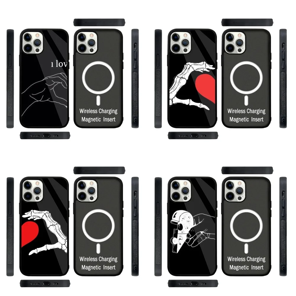 Bff najlepsi przyjaciele na zawsze etui telefon silny magnes do iPhoneɺ 15 14 13 Pro Max Plus 11 12 Mini bezprzewodowego ładowania Magsafe