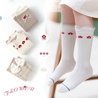 3 pairs girls socks stockings sweet spring thin breathable cotton mesh long knee sock for kids children girl clothes 3 12 years