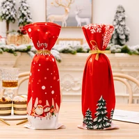 1pc christmas snowman wine bottle cover wine bottle bag sleeve champagne bottle cover xmas new year dinner table decorations