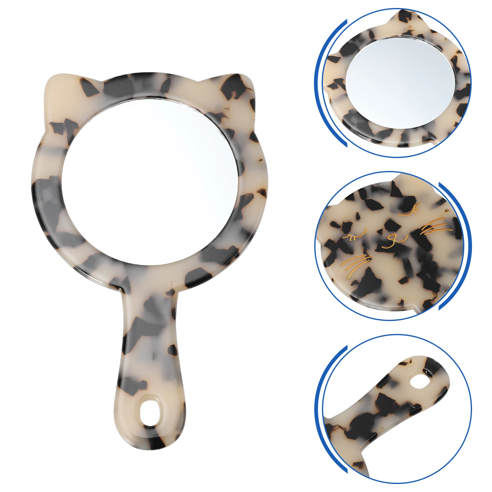 

1Pc Retro Portable Makeup Mirror Cosmetic Mirror Handheld Makeup Mirror