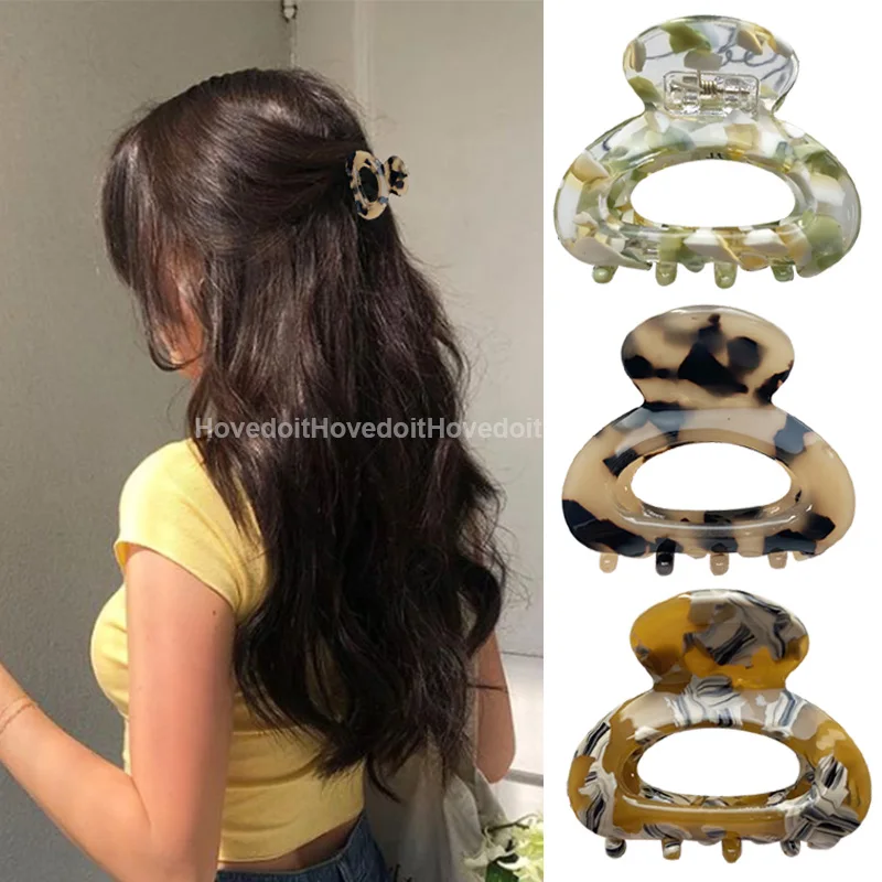 

Acetate Leopard Hair Clip for Women Girls Hair Claw Chic Barrettes Crab Hairpins Styling Claw Clips Fashion Hair Accessories