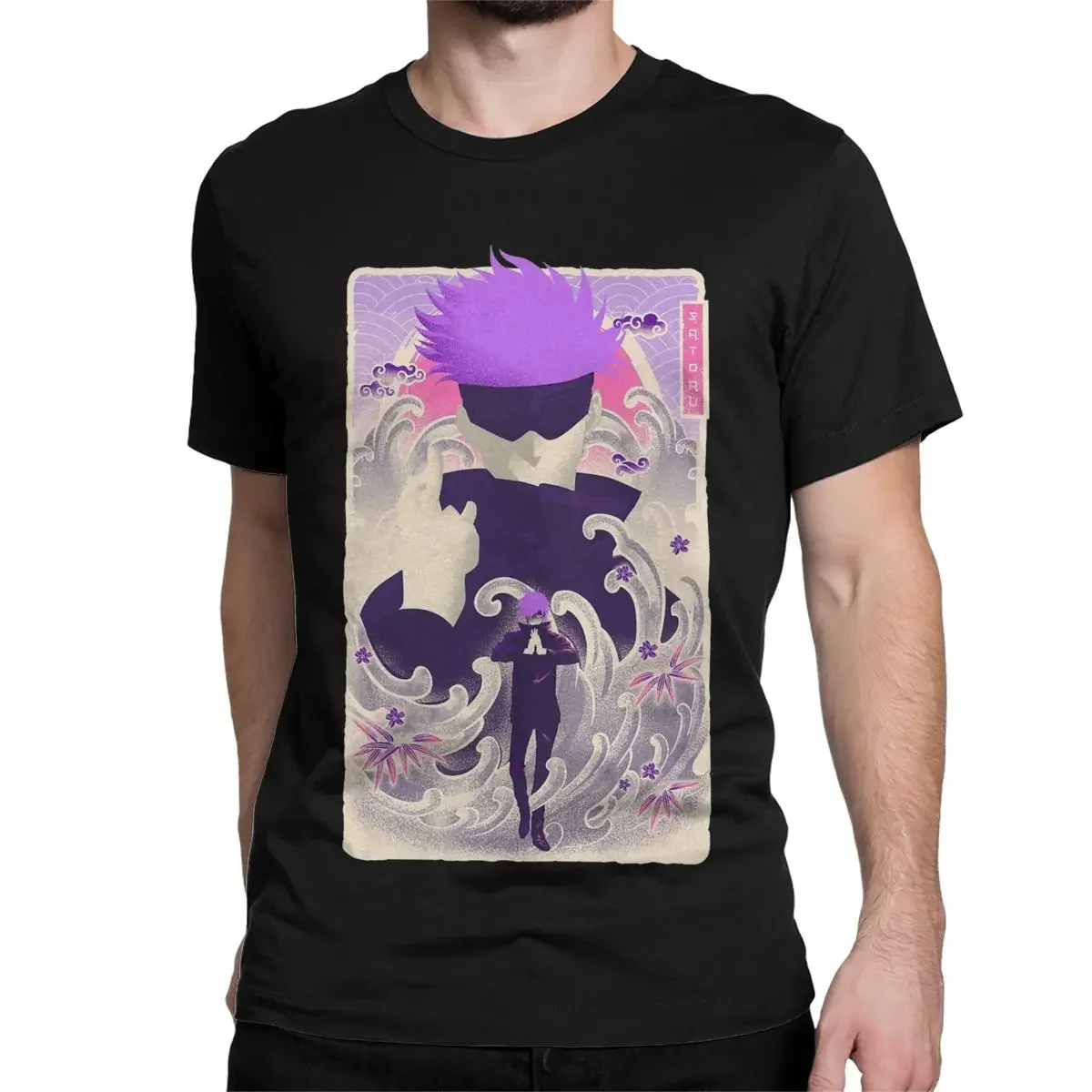 Мужская Винтажная футболка с коротким рукавом и круглым вырезом