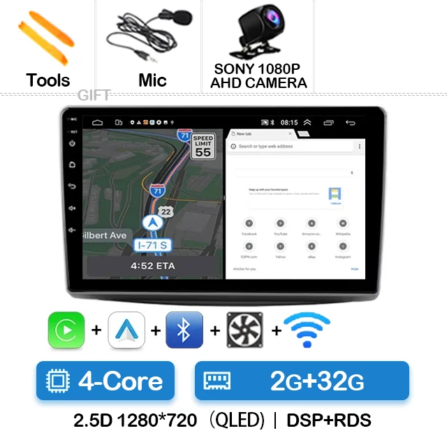 

Автомобильный радиоприемник Android 15 для Alfa Romeo MiTo 955 2008-2016 Мультимедийный стерео видеоплеер GPS NAVI 4G WIFI Carplay Auto QLED 2 DIN