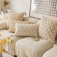 beige classic waist cushion cover tufted pillowcase moroccan sofa 50x30cm cushion ins ethnic vintage style tasseles cushion case