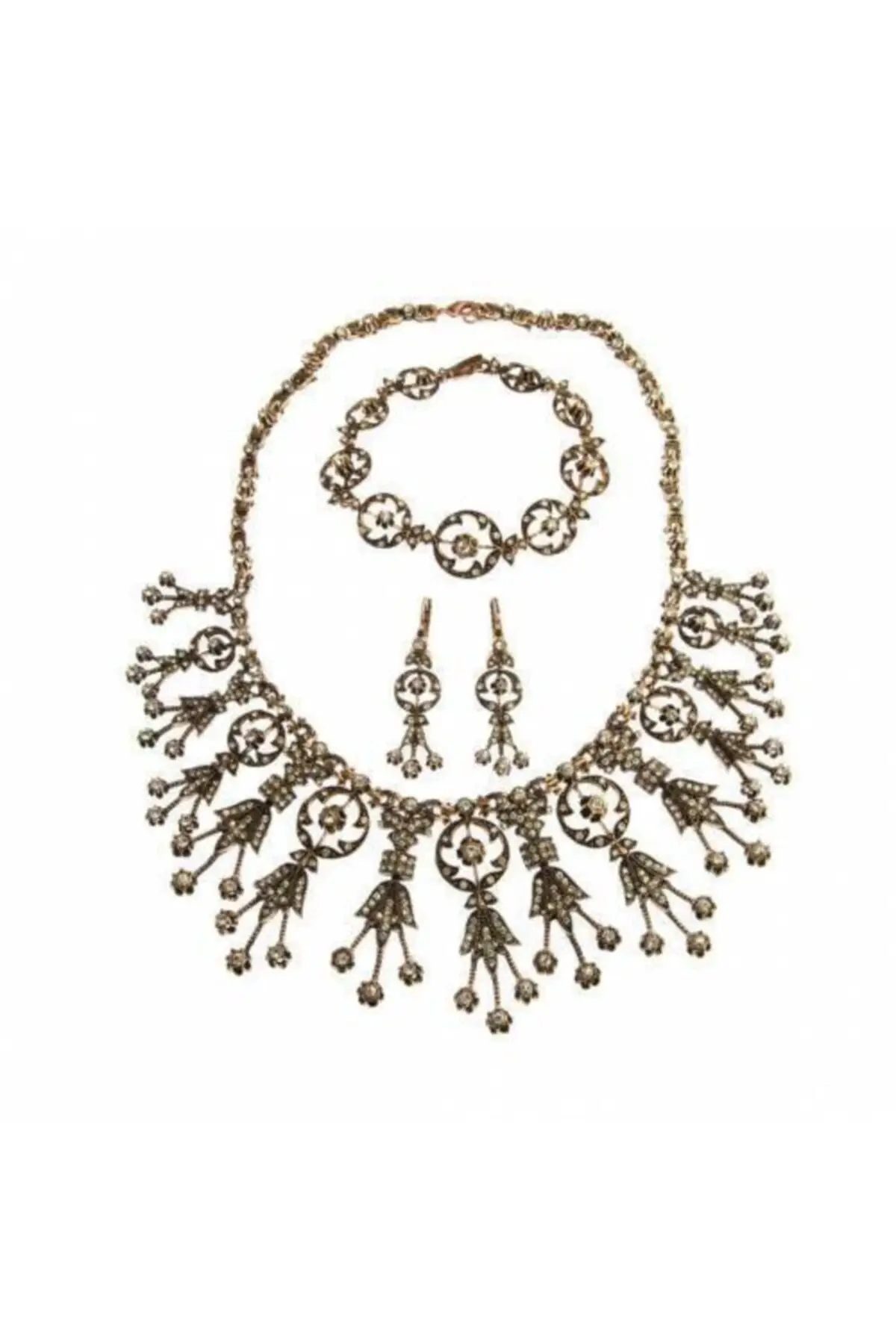 

Women's Fashion Jewelry Vintage Diamond Mounted Wattled Sets