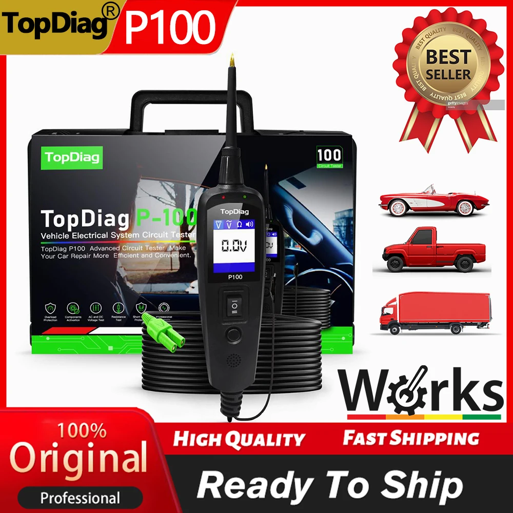 Carfix Авто Батарея Тестер 12V/24V Мощность цепь зонда тестер автомобильного электрической цепи электрические Системы диагностический сканер