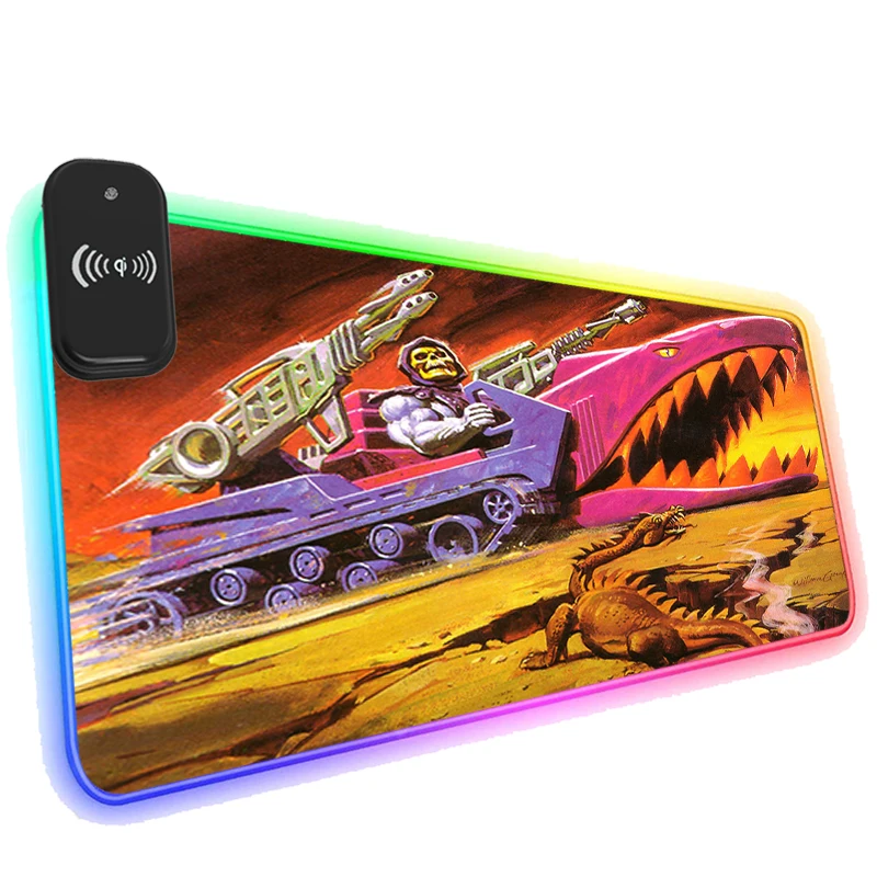 

Телефонный беспроводной зарядный коврик для мыши RGB светодиодный игровой ТВ шоу He-man And The Masters Of The Universe аксессуары для компьютерного стола HD ...