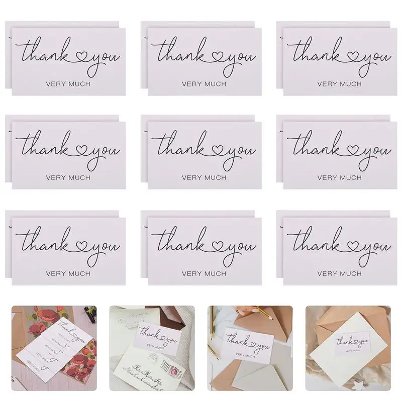 

150pcs Thank You Cards Elegant Paper Thank Cards For Delivery Shop Gift DIY Crafts Decoration For Supporting Business