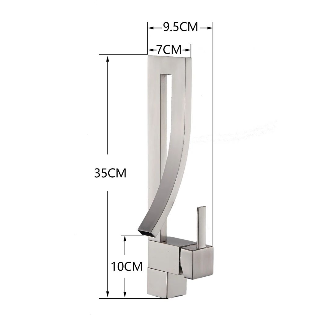 

G 1/2" Wrench Single Hole Brass Basin Faucet Waterfall Bathroom Faucet Basin Hot Cold Water Mixer Tap