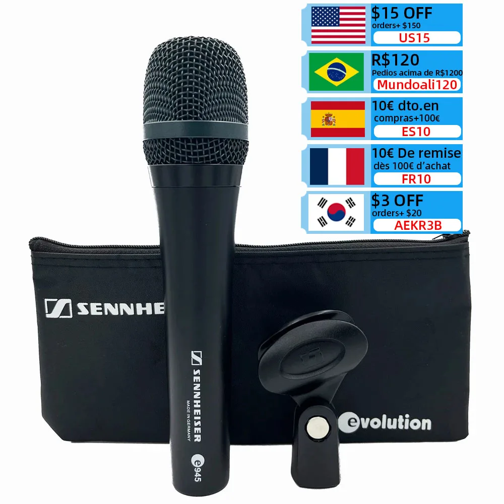 

Микрофон для Sennheiser E945, профессиональный проводной супер-кардиоидный динамический ручной микрофон для выступлений, прямых трансляций, вока...