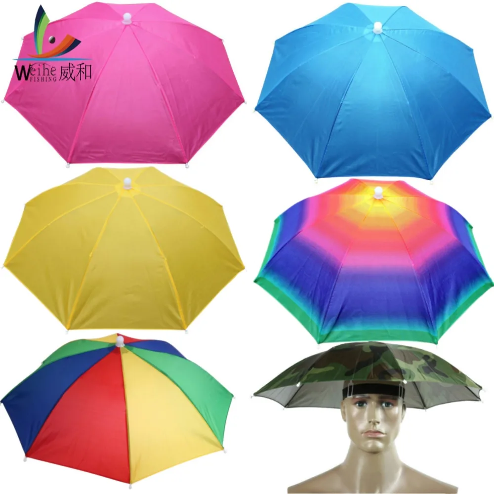 

Fishing Umbrella Hat Foldable Outdoor Sun Shade Waterproof Anti-Rain Headwear Portable Foldable Outdoor Sun Shade Cap