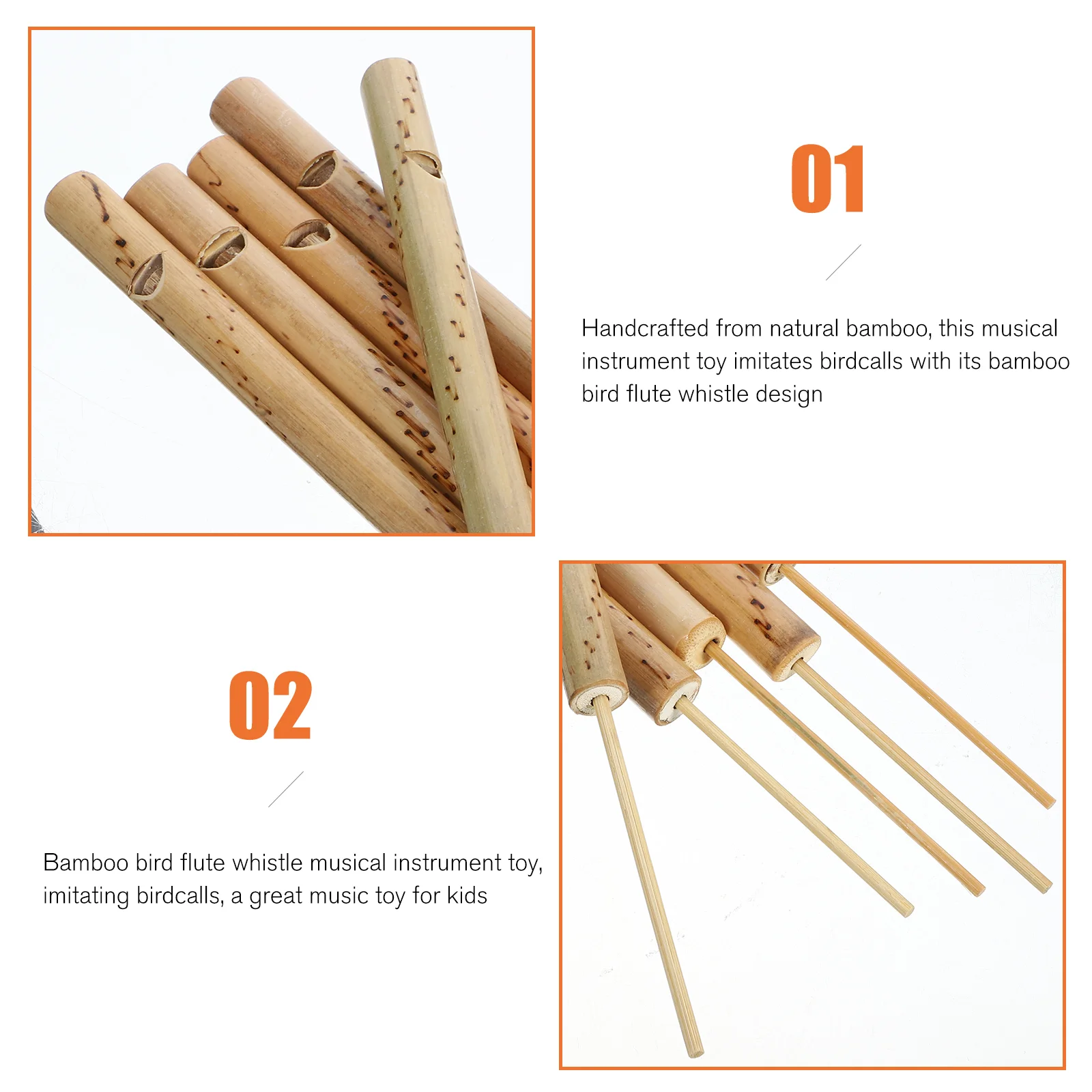 5 шт. бамбуковая флейта свисток для птиц игрушки подростков колокольчик