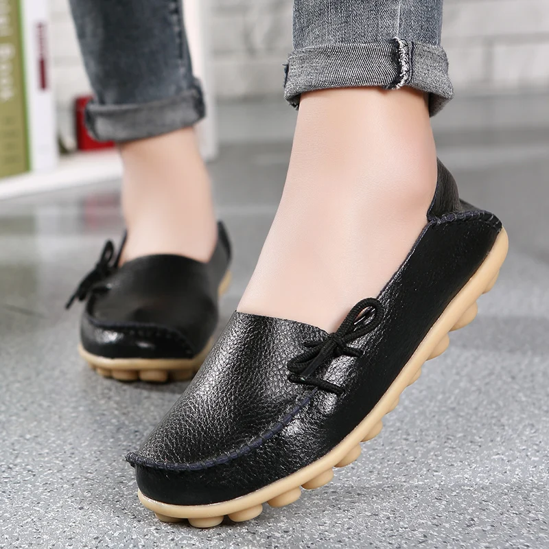 2023 New Women's Fashion Flat Ballet Shoes Multi-color Loafers Hollow Leather Moccasin Women's Boat Shoes Ballerina Casual Shoes