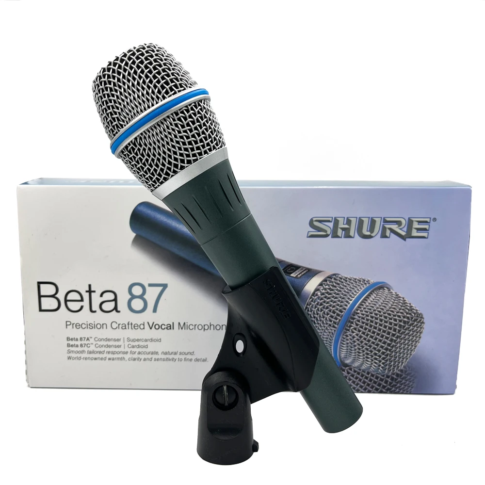 

Wired Dynamic Vocal Microphone SHURE Beta 87 for Handheld Cardioid Mic for karaoke DJ Stage Performance Studio Recording Church