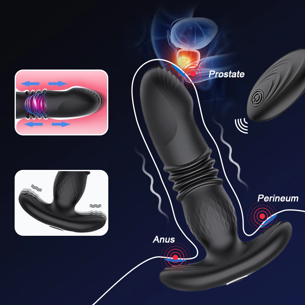 Телескопический Вибратор Анальная пробка Анальный вибратор беспроводной с