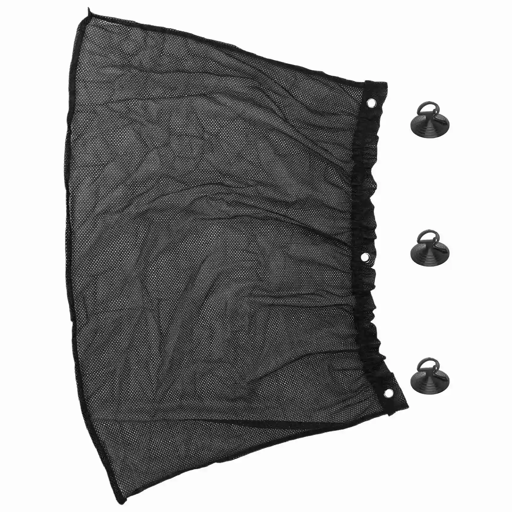 

4Pcs 75 X 50Cm Car Black Mesh Sunscreen Suction Cup Side Window Curtain