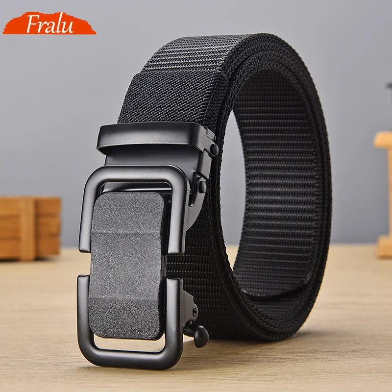 

Men Luxury Brand Quality Canvas Belt Men's Automatic Buckle Belt Business Casual Simple Wild Style Trendy Jeans Belt