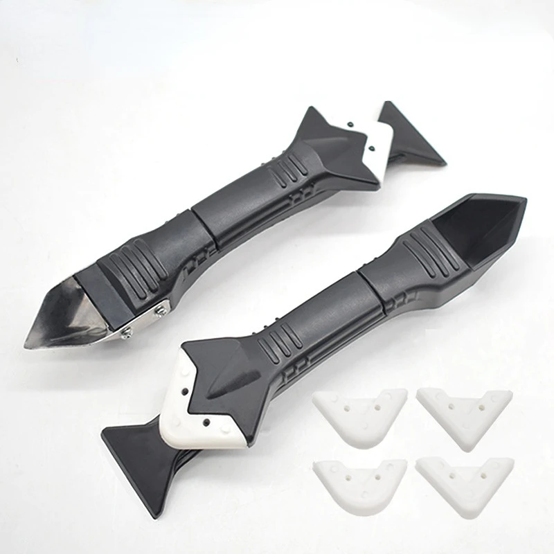 

5 в 1 силиконовый скребок, инструменты для герметизации, клей для стекла, угловой скребок, нержавеющая сталь, наконечник, герметик, скребок, скребок для удаления, набор нарезки