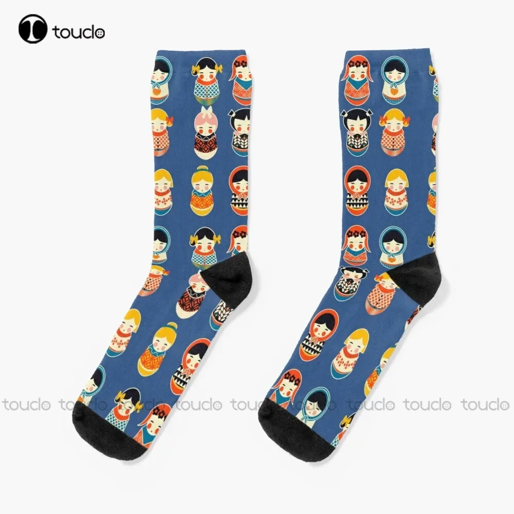 Носки Babushka Russian Doll с ярким узором No 2 черные футбольные носки персонализированные