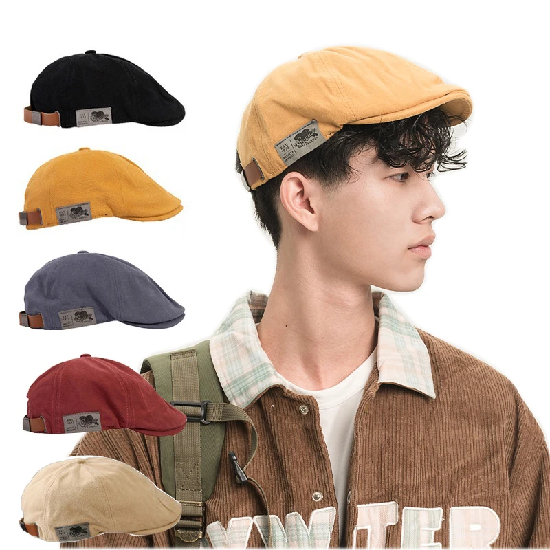 

Cotton Gatsby Baker Boy Hat Classic Flat Ivy Newsboy Cap for Men Peaky Blinders Adjustable Cabbie Hats Woman Irish Beret Hat