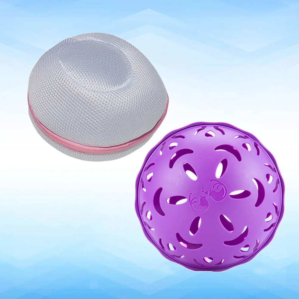 

1 set Anti-winding Laundry Ball Washing Ball Reusable Washing Machine Balls (Purple Ball Shell + Ball Cover)