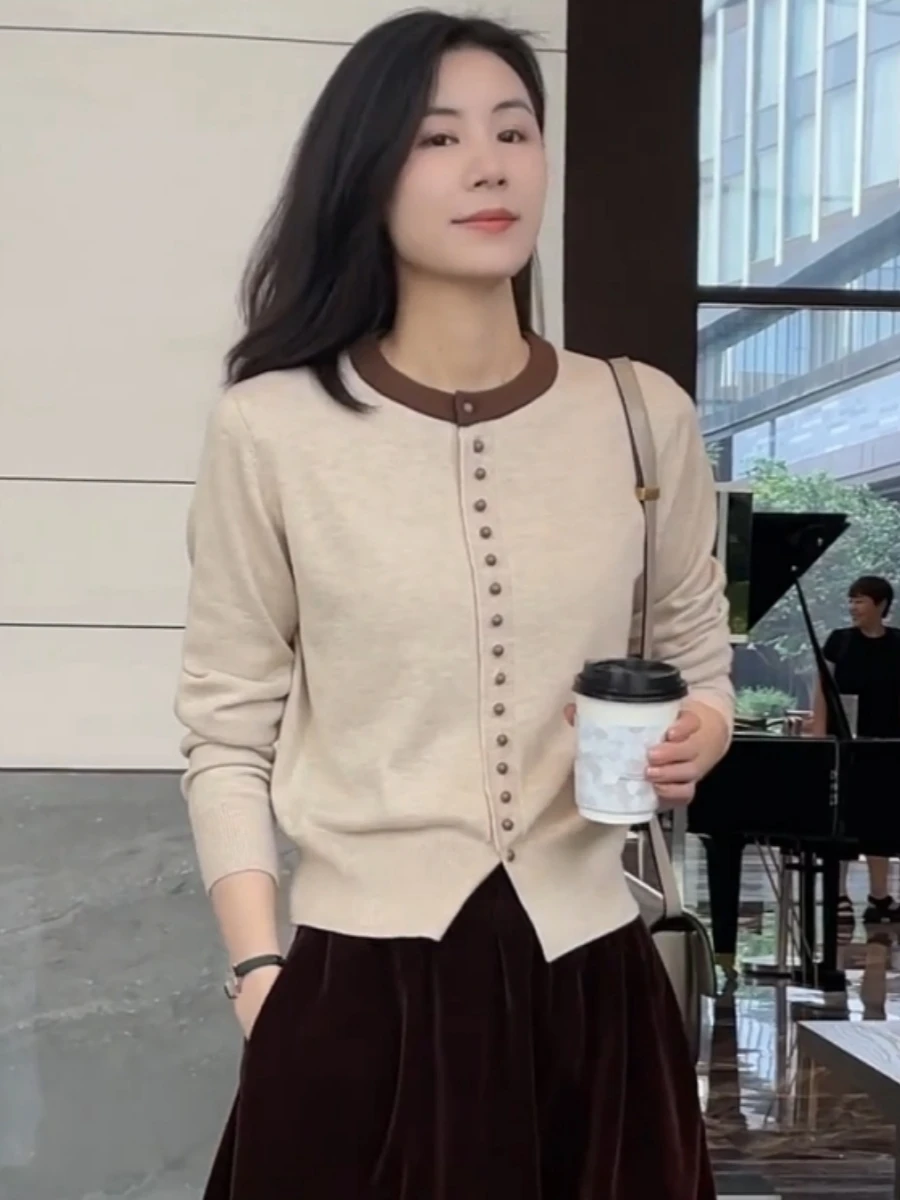 Лоскутное шитье контрастного цвета французская одежда теплая внутренняя