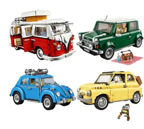 

Новая техника FIATed 500 VW Volkswagen T1 RV автомобиль фургон 10220 10271 10252 модель строительные блоки для мини медного автомобиля игрушки