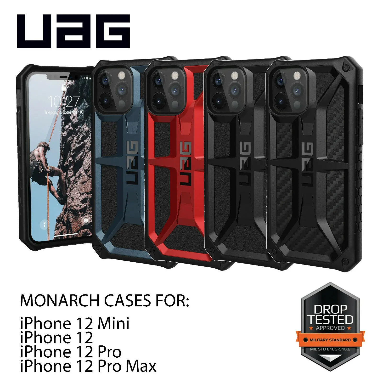 

Original UAG Urban Armor Gear Monarch Military Spec Case Rugged Cover For IPhone 12 Mini / IPHONE 12 / 12 Pro / 12 Pro Max Cover