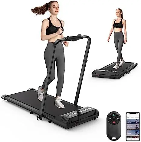 

2 in 1 Under Desk Treadmill, Foldable Compact Treadmill for Small Spaces, Workout Exercise Running Walking Machine Fitness Equi