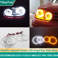 warranty durable smd cotton light switchback led angel eye halo ring drl kit for volkswagen golf 4 golf4 mk4 r32 vr6 1998 2004