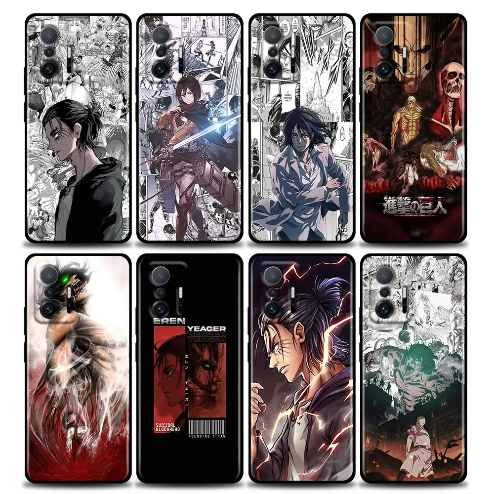 

Attack on Titan Manga Eren Armin Anime Case For Xiaomi Mi 11 Lite 5G NE 11T 11X 12 Pro Silicone Funda Poco X3 M3 F3 M4 Pro Cover