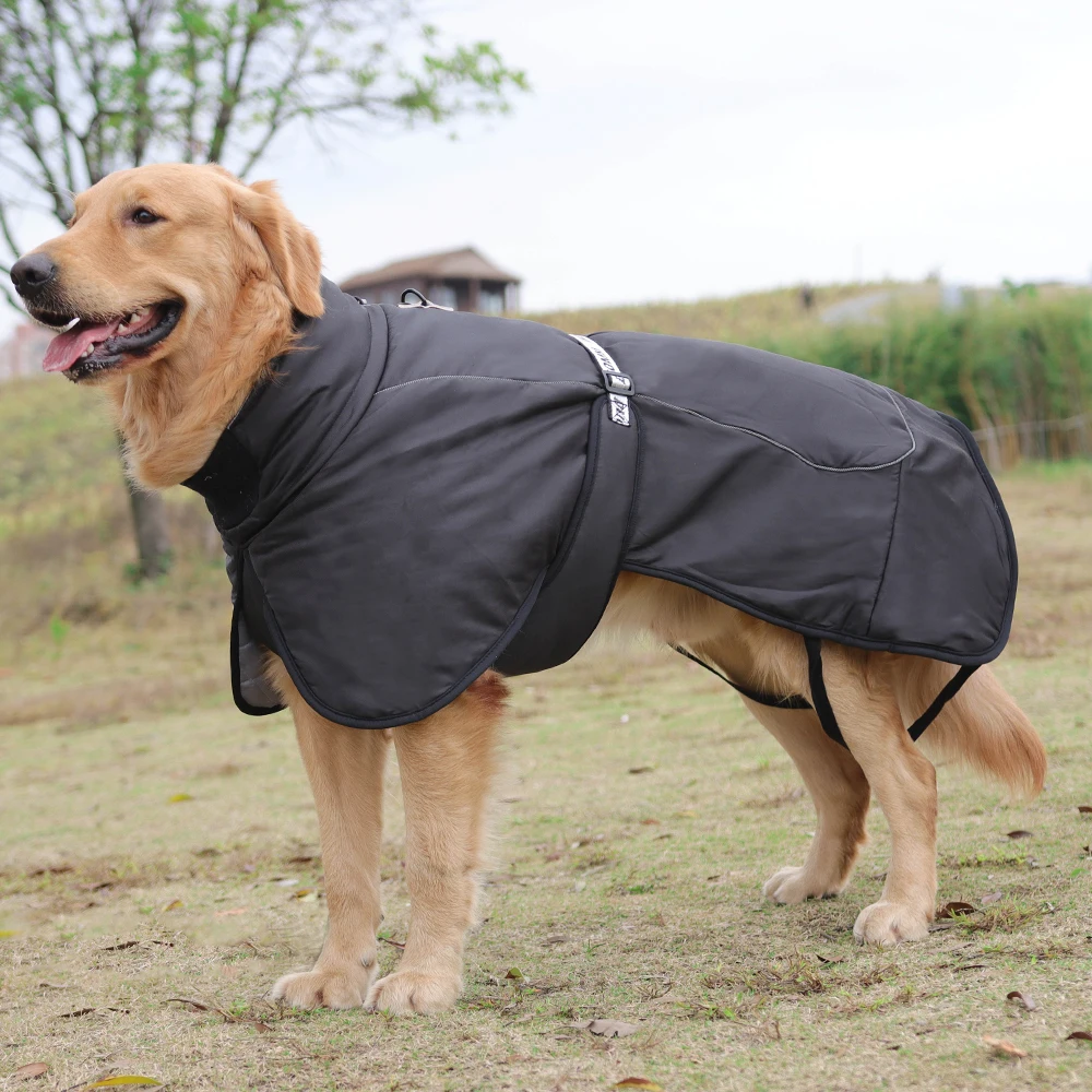 

Large Dog Cloth Winter Warm Pet Vest Jacket with High Collar Waterproof Reflective Coat For Large Dog Bulldog Golden Labrador