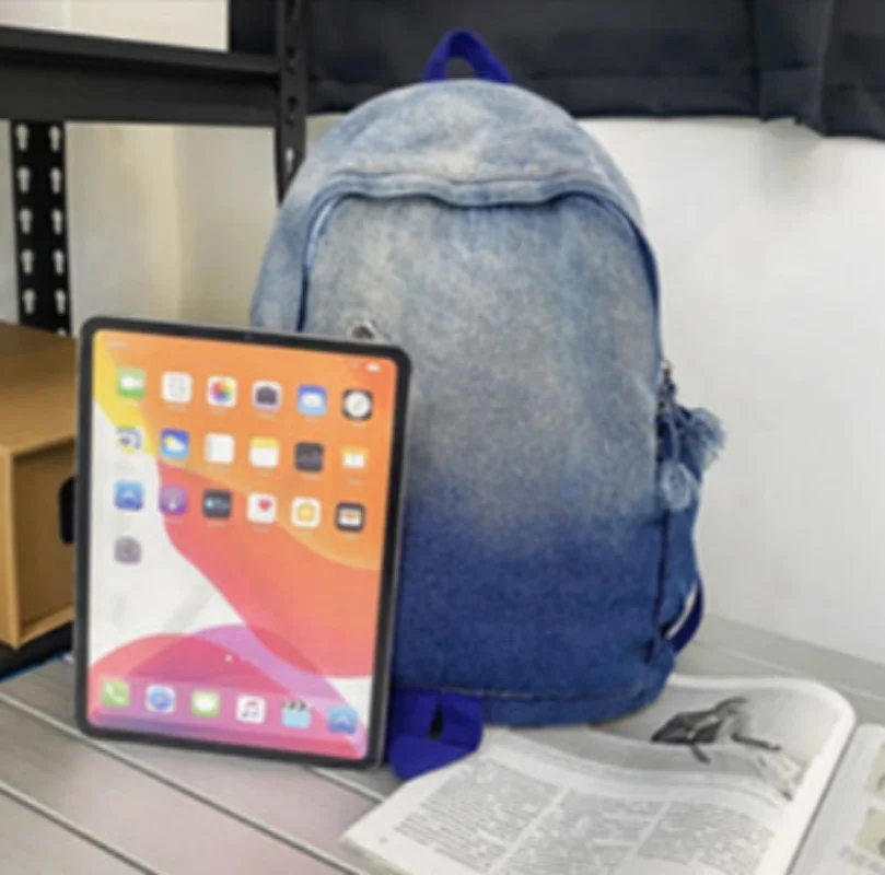 Новый вместительный Джинсовый Рюкзак с персонализированным именем джинсовый