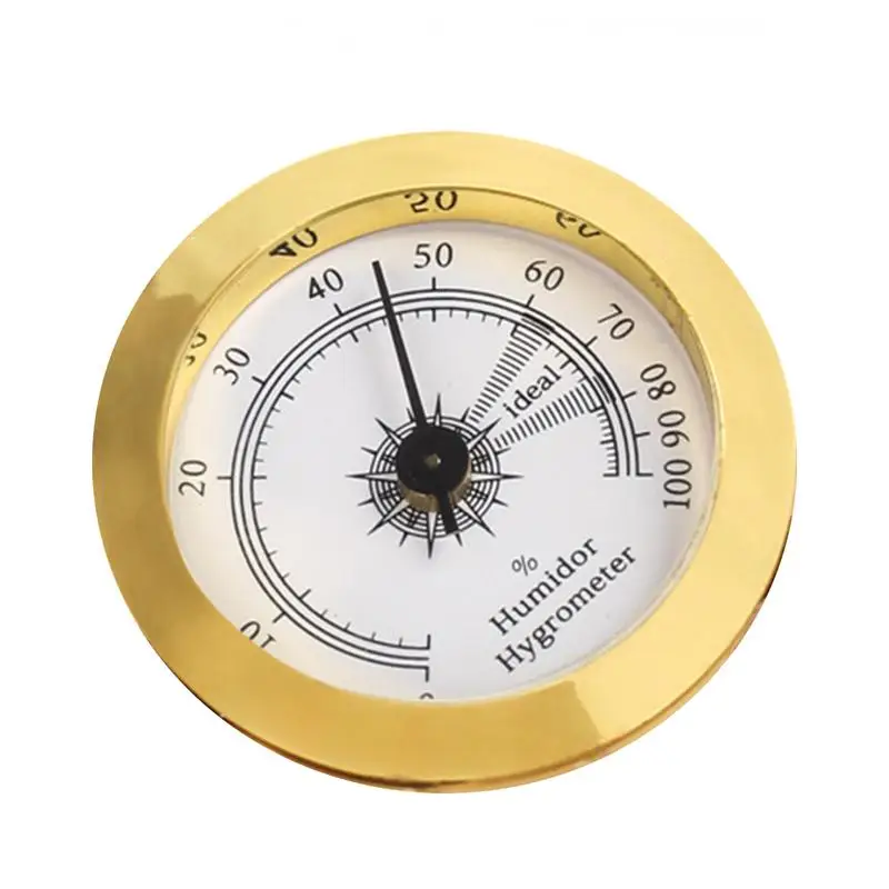 

Cigars Analog Humidor Gold Round Glass Analog Hygrometer Humidor Mechanical High Accuracy Suit For Cigars Humidors Guitar Violin