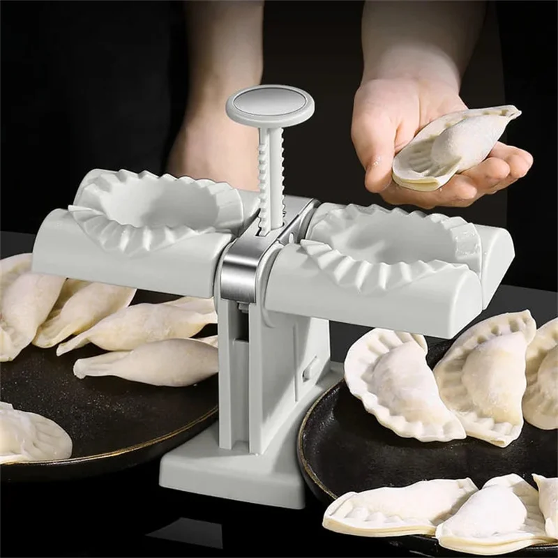 Household Double Head Automatic Dumpling Maker Mould Manual Press Noodle Dumpling Pastry Tools Kitchen Dumpling Machine