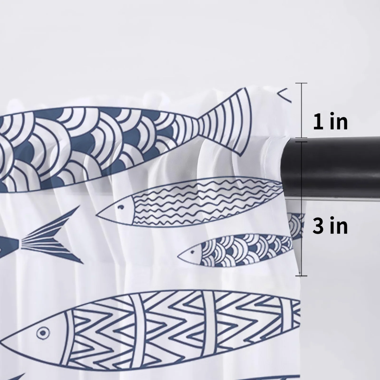 Рыба каракули полосатые линии Япония маленькая тонкая Короткая занавеска для