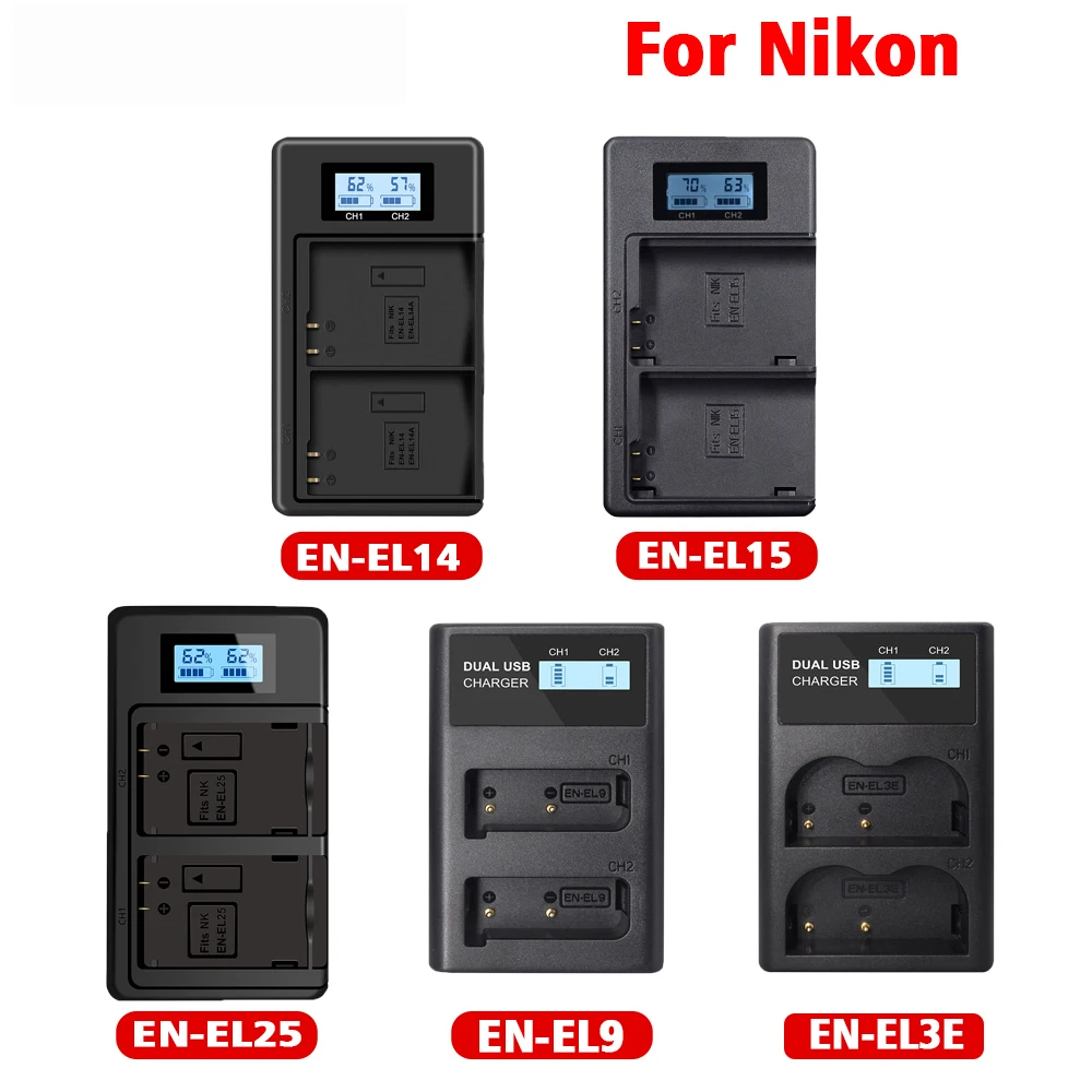 Зарядное устройство для фотоаппарата CITYORK для Nikon EN-EL14 EN-EL15 EN-EL25 EN-EL9 en el14 en el15 en el25 en el9 en el3e
