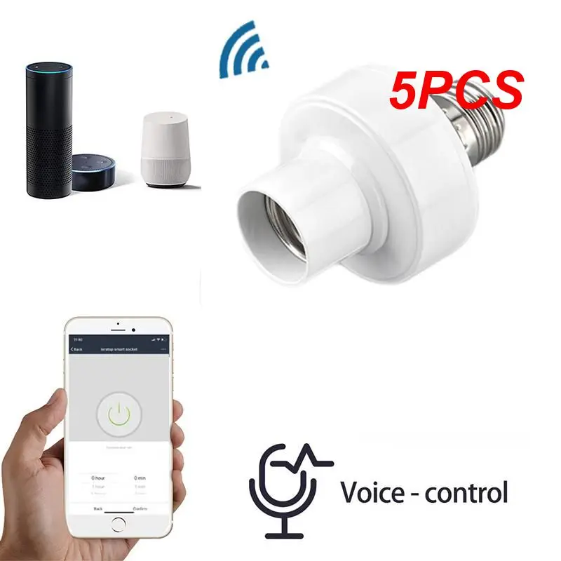 

5PCS Wifi E27 Smart Life Lamp Holder Tuya Smart Home Bulb Base Work With Alexa Google Home Alice Smart Light Bulb Adapter