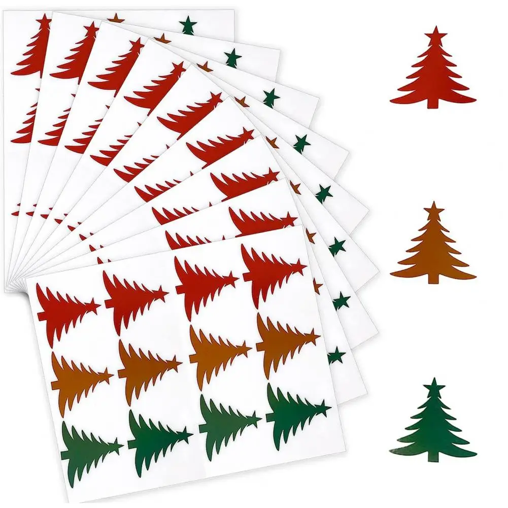 

Christmas Tree Stickers Christmas Tree Sticker Envelope Gift Box Cards Festive Labels for Home Party Decorations Greeting Cards