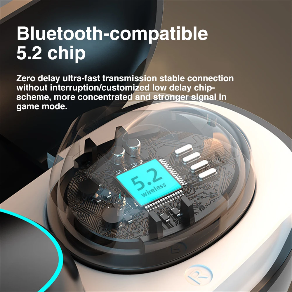 

Bilateral Stereo Headset Waterproof Light Body Design Sports Headset Zero Delay Long Range 5.3 Earphone